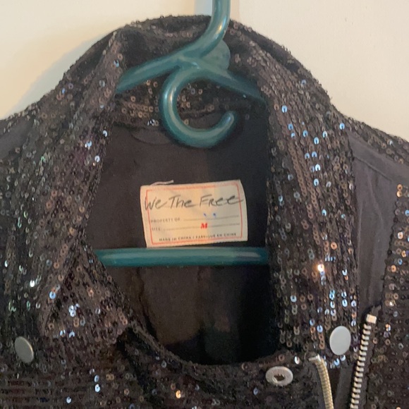 XSOLDXFree People Midnight Moto Sequin Jacket - Picture 5 of 11